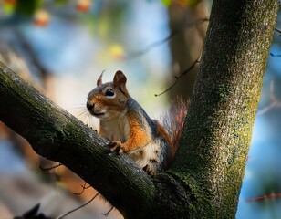 Fototapeta premium a squirrel among the branches