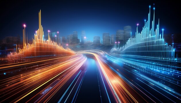 traffic flow visualization with mobile internet significance and space for text or data analysis
