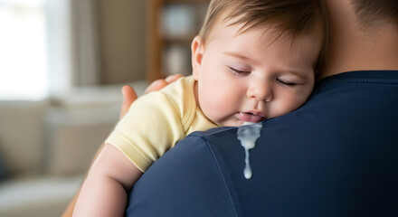 A Baby Spitting Up After Feeding