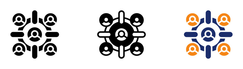 Target Audience Icon Collection Glyph & Mixed Style 