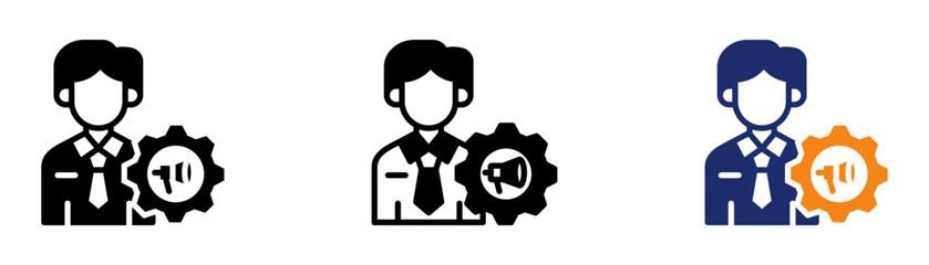 Marketing Management Icon Collection Glyph & Mixed Style 