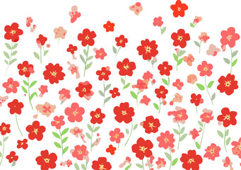 Vibrant Red and Pink Floral Pattern Design.