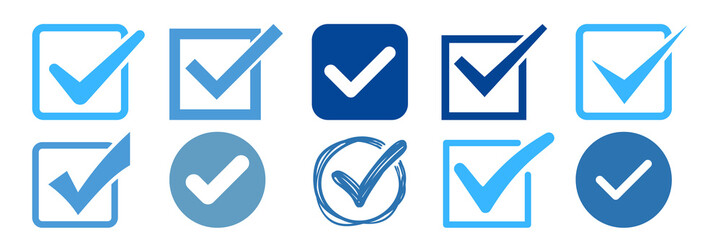 Set of checkmark icons, tick mark icon, tick mark sign, approved and right, tested 