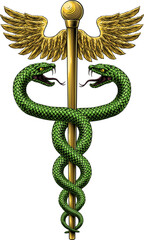 Caduceus Medical Asclepius Rod Doctor Symbol Icon