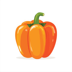 Vibrant orange bell pepper illustration