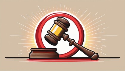 judge s gavel and no symbol the idea of prohibitive and restrictive laws prohibitions and criminalization repression limitation of freedoms and rights