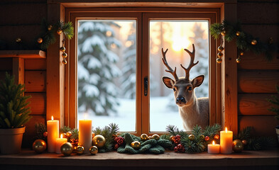 Reindeer at the Christmas Window