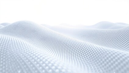 Abstract White Wavy Surface with Dotted Texture Modern Digital Background