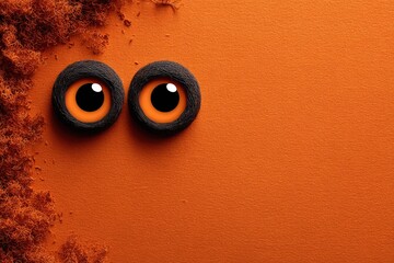 Halloween Eyes Orange Background Texture.