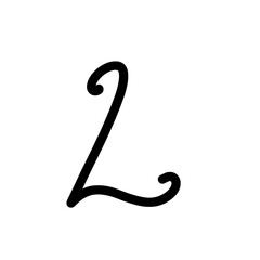 black font letter L
