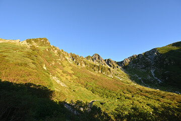 Obraz premium Climbing Mt. Kiso-Komagatake, Nagano, Japan