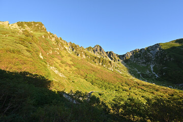 Obraz premium Climbing Mt. Kiso-Komagatake, Nagano, Japan