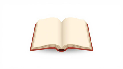 Fototapeta premium An open classic hardcover book with a red cover and empty yellowish pages, ready to be filled with stories and knowledge