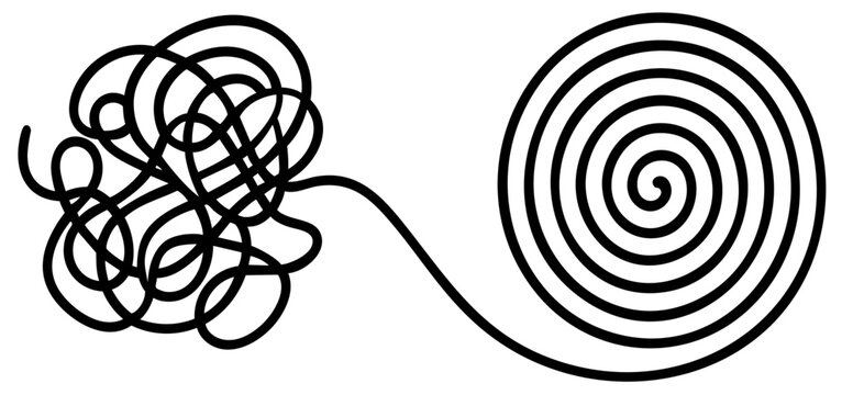 Creative process and logical thinking — transformation of chaotic tangle of ideas into clear organized spiral and structured conclusion