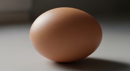 Perfectly Balanced: A Singular Brown Egg on a Light Surface.