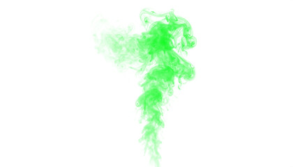 PNG of green smoke curling into a big smoke tornado shape, perfect for digital designs, backgrounds, and creative projects needing transparent smoke effects