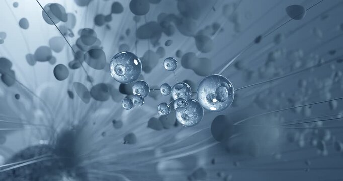 Calcium phosphate rotating molecular 3d structure ball-and-stick model, looped video e341
