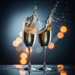 champagne in the glass