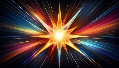 bright light burst resembling a star on a black background the image emphasizes the radiating light beams and contrast against the dark surroundings
