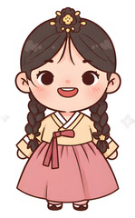 Hanbok Girl Character Illustration
