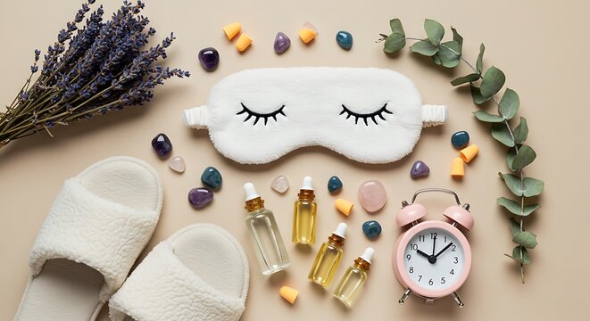 Relaxation Essentials Sleep Mask and Self Care Rituals