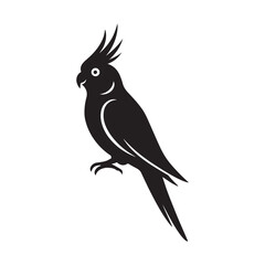 Elegant Black Cockatoo Silhouette Design for Modern Branding and Creative Projects Perfect for Logos and Website Elements Showcasing Sophistication and Minimalist Aesthetics