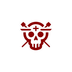 Voodoo Death Cult Emblem of Skull and Crossed