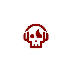 Modern Skull Wearing Headphones Creative Vector Design