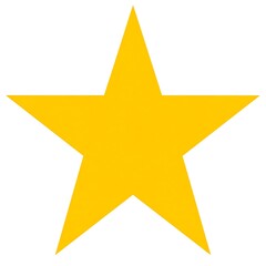 Obraz premium A simple, vibrant yellow star stands out against a plain white background.