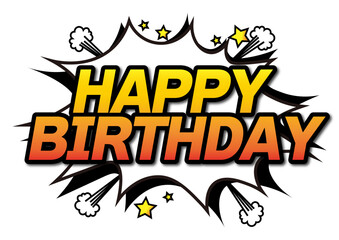 HAPPYBIRTHDAYのアメコミ風アイコン