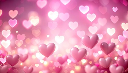 Romantic hearts in soft pink