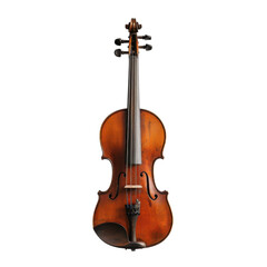 Fototapeta premium Classic wooden violin showcasing intricate craftsmanship and rich tones from a detailed close-up perspective
