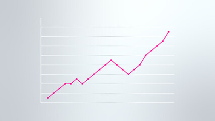 Progress infographic chart. Graphic of growth. Vector illustration for business, finance, stock, crypro market, investment, report, presentation. Gray gradient background