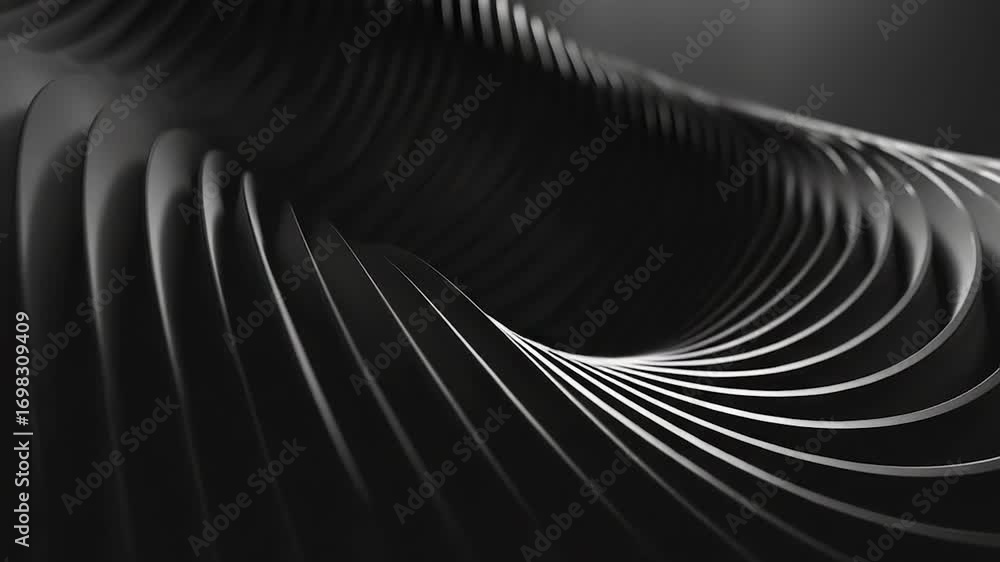 Poster a close-up of a curved object in black and white, suitable for use as a design element or to add tex