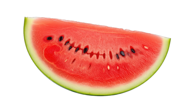 Slice of Watermelon with Seeds on Black Background Keywords: watermelon, fruit, slice, red isolated on a transparent background