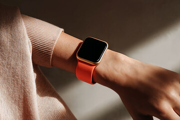 Elegant watch device mockup in natural light