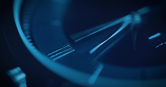 Close up of a ticking watch face