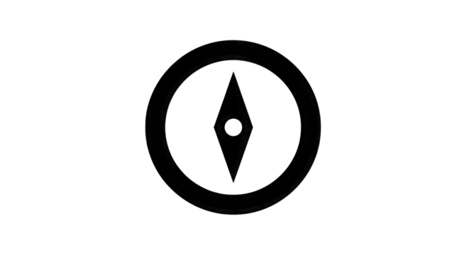 Stylized Compass Icon Outline on Black Background Keywords: compass, navigation, direction isolated on a transparent background - Powered by Adobe