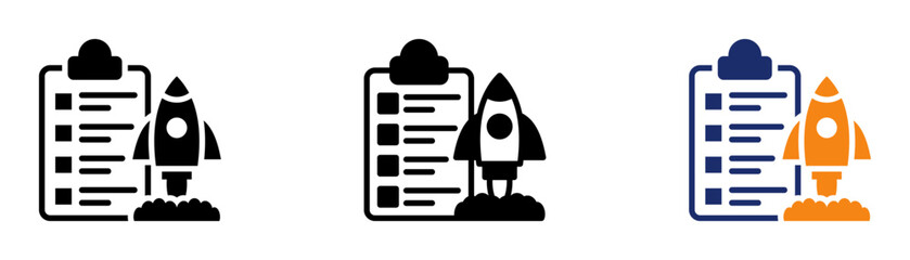 Startup Plan Icon Collection Glyph & Mixed Style 