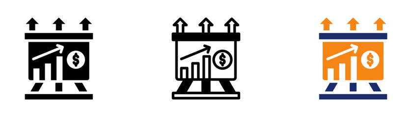 Profit Projection Icon Collection Glyph & Mixed Style 