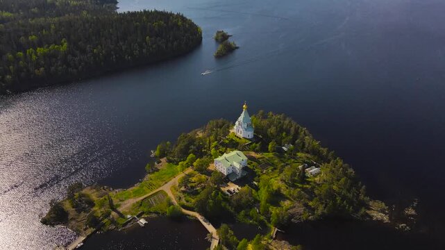 Nikolsky hermitage. Valaam Island. Lake Ladoga. Russia.