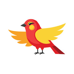 bird,red,flight modern flat vector illustration for nature freedom design vector graphic for wildlife theme
