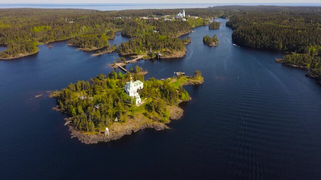 Nikolsky hermitage. Valaam Island. Lake Ladoga. Russia.