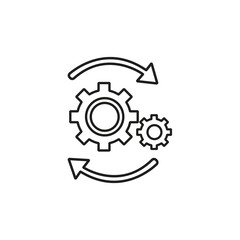 gear,rotate,process modern flat icon for automation workflow design vector graphic for operations