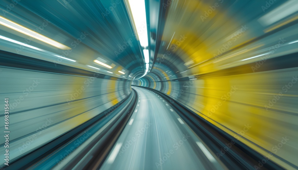 Poster abstract speed motion blur inside a tunnel.