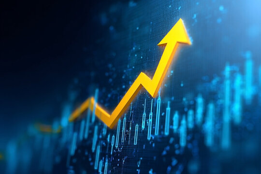 Abstract financial diagram showing an upward trend and business growth