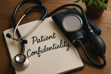 Patient confidentiality stethoscope notebook healthcare trust medical privacy office