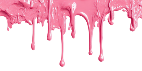 Pink paint drips on black background