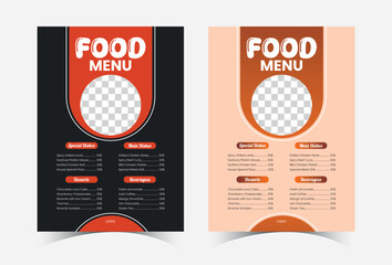 Modern restaurant food menu temple design