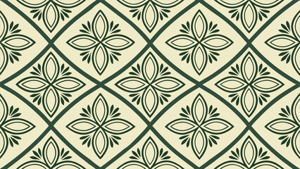 Seamless Mediterranean tile pattern with geometric floral ornaments for floor and wall design © Bayanaka